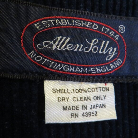 Vintage Allen Solly 100% cotton Navy Blue Corduroy Jumper Dress - Picture 4 of 7